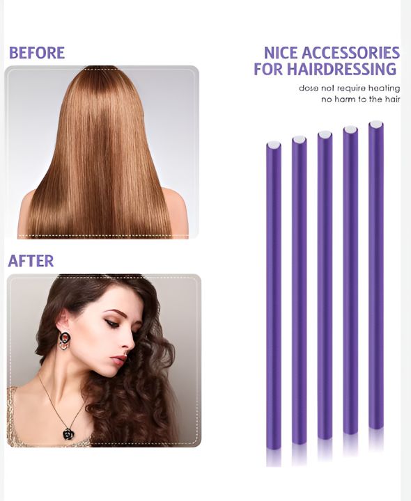 10 Pcs Flexible Hair Curling Rod - Foam Hair Rods for Curling - Flexible Hair Rollers and Curler - Foam Hair Roller - Foam Hair Curlers - Heatless Flexible Curling Rods - Hair Curlers Rollers Flexi Rods Flexible Curling Rods Set - hair styling