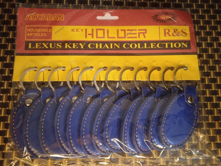 Blue Leather Keychain (Quantity 12)