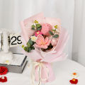 Vividaea Wedding Bridal Bouquet Handmade Crochet Flower Bouquet Decoration Tulip Rose Floral Plants Ornament Table Centerpiece Birthday Gift Buyers' Favorite Desktop Flower Decoration. 