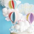 Cute Colorful Hairball Clouds Cake Topper Happy Birthday Party Decor Kids Boy Girl Clouds Cake Decor Birthday Party. 