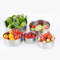 5pc Set Stainless Steel Bowl with Lid Kitchen Refrigerator Food Storage Mixing Bowls Sealed. 
