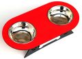 New Style Wooden Pet Bowls Stand in Red & Black Contrast for Food & Water. 