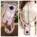Diagonal Fashion Design Phone Case For Sharp Aquos R7/SH-52C Back Cover Full wrap Silicone Necklace Graffiti Lanyard TPU. 