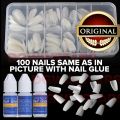 Nails For Girls With Glue For Girls Fancy Nail Art Design 100 PCS Nails With Glue Nails/Nails For Women/Nails For Girls/Nails For Kids. 