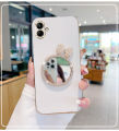 For Samsung Galaxy A05 / A05s Back Cover with Bowknot Mirror Luxury 6D Plating Square Bumper Girls Makeup Phone Case Shiny Soft Silicone Full Camera Protection Cases Pouch. 