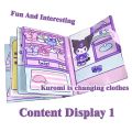 Cut Free Melody and Kuromi Diy Quiet Book Doll Paper Girl Cute Educational Handmade Toy Sanrio DIY Puzzle Sticker Busy Book for Kids. 
