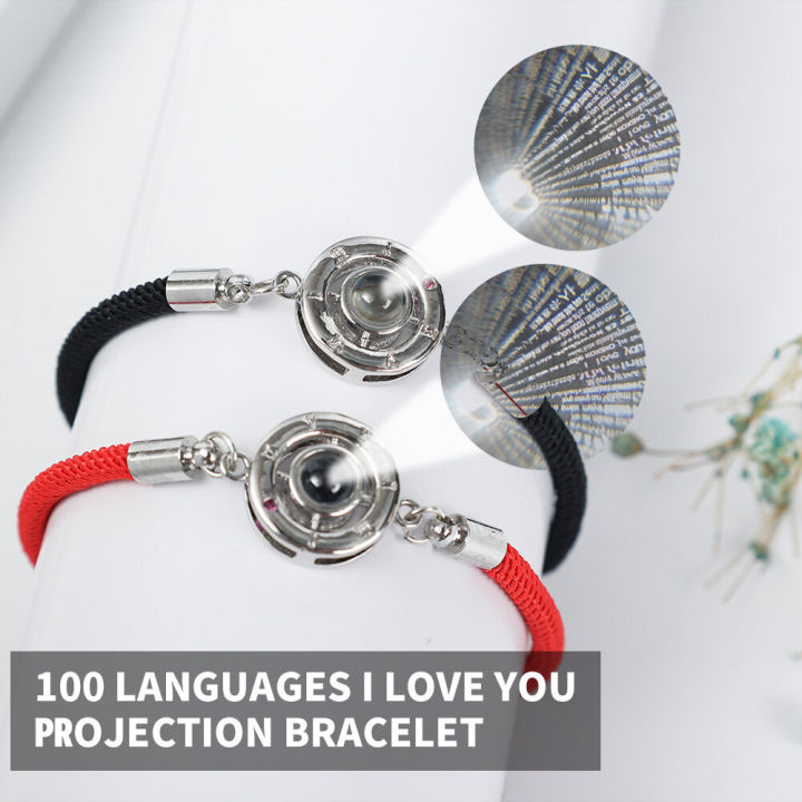 100 Languages“ I Love You ”Bracelet Braided Rope Bracelet Women Couple Bracelets Lover Jewelry Gift