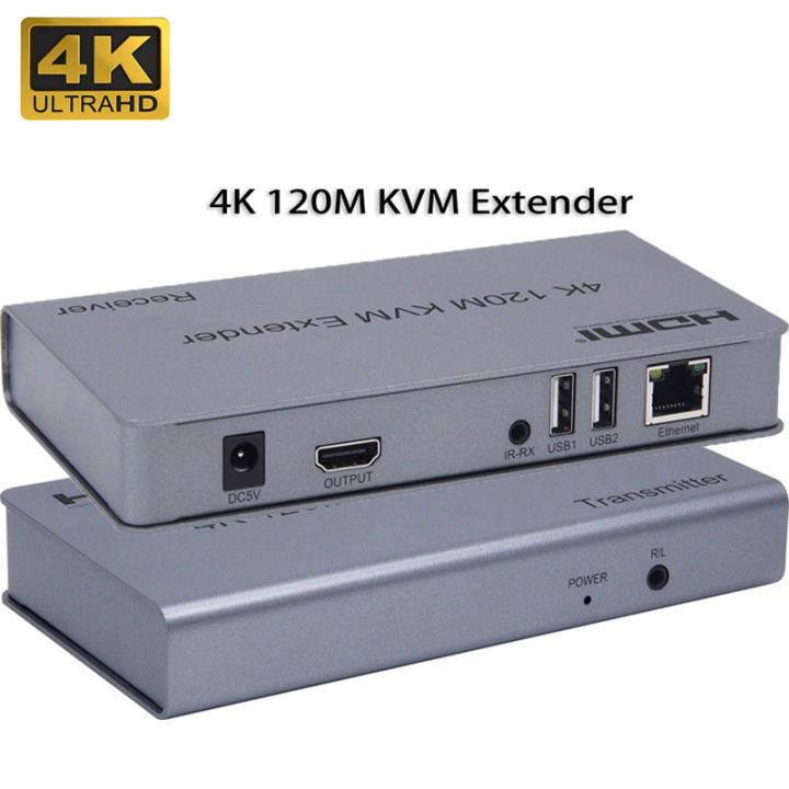 4k 120m Hdmi Kvm Extender By Rj45 Ethernet Cat5e Cat6 Cable Converter Tx Rx Support Usb Mouse 5691