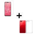 Oppo A3S Value Kit: Tempered Glass Screen Protector, Transparent Back Cover. 