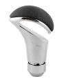Steel Gear Knob with Black Leather Cap. 