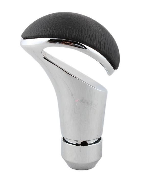 Steel Gear Knob with Black Leather Cap