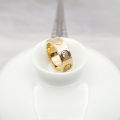 LOVE titanium steel ring 5A zircon with diamond 18K gold ring. 