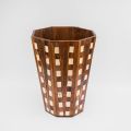 Handcrafted Wooden Check Design Dustbin | Decorative Waste Bin for Room, Kitchen, and Office | Touch of Style for Kitchen, Office, or Living Room | waste bin large for kitchen | Decorative dustbin - Wooden basket | Hadi wood crafts. 