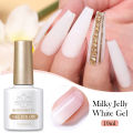 BORN PRETTY Milky Jelly White Nail Gel Polish Clear Pink Color Soak Off UV LED Self-leveling Gel Varnish Manicure 10ml Hard Gel. 