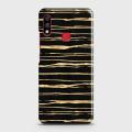 Infinix Hot 7 Pro Cover Case Black with golden lines Hard Cover- Design 11 Cover. 