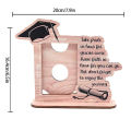 Wooden Graduation Picture Frame 3d Graduation Photo Frame for Graduation Party Decoration Gift Grad Hat Diploma Desktop Picture Display Frame Wooden Grad Theme Photo Frame. 