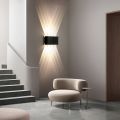8W Modern LED Wall Lamp | Up and Down Wall Light Black | Metal Light | Fancy Lights | Fancy Lighting Indoor Decoration | IP65 Waterproof | Indoor And Outdoor Garden Wall Sconce | For Bedside Bedroom Kitchen Hotel Lounge Dining Room. 