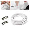 No Need Tie Shoe Laces Adults Sneakers Stretch Tie of Less Shoe Laces for Backpacking White Lace Argent. 