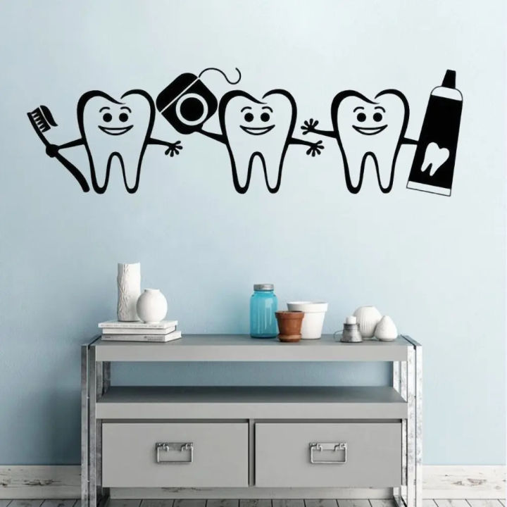Children's Room Décor Dentist Tooth Vinyl Wall Stickers Teeth Decals ...