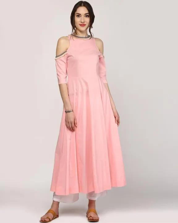 Pink%20Cotton%20Anarkali%20Off-Shoulder%20Kurta%20For%20Women%20-%20Image%203