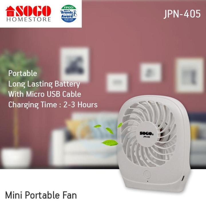 Sogo JPN-405 Rechargeable Mini Table Fan
