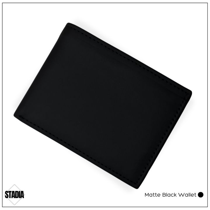 Premium Leather Wallet - 12 Pockets, Compact, Durable, Ideal for Gifts - Genuine Leather Men's Purse - Matte Black Wallet - Bifold [Compact Size]