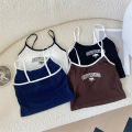 Summer Camisole Letter Print Girl Outer Wear Inner Wear Top Wrapped Chest Hot Girl Short Sports Top. 