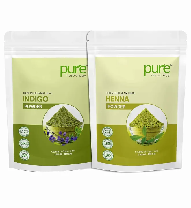 Pure Herbology Pure & Natural Indian Indigo, Henna Powder for hair ...