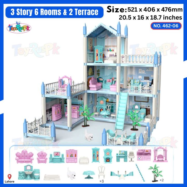 Princess%20Big%20Villa%20DIY%20Dollhouse%20for%20Girls%20%20Pink%20Princess%20Castle%20Play%20House%20with%20Slide%20Yard%20and%20Furniture%20%20DIY%20Building%20Set%20for%20Kids%20%20Dream%20Palace%20Role%20Play%20Toy%20with%20Dolls%20%20Best%20Gift%20for%20Girls%20Age%203-10%20Years%20%20Toy%20Doll%20House%20%20ToyzRusPk%20%203D%20Assembled%20-%20Image%208