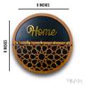 Personalized Name Wooden Key Holder & Jewelry Orgainzer, Round Islamic Pattern Design Wooden Key Hanger, Black & Gold Jewelry Organizer, Home Decor Wall Art, Personalised Wall & Home Decoration. 