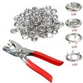 Metal Tich Button Clipper - Press Plier 9.5mm - Abaya Ring Metal Buttons Presser Machine Fastener Snap Buttons Kit - Tich Button Tool Kit. 