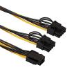 PCI-E 6-Pin To 2x 6+2-Pin (6-Pin/8-Pin) Power Splitter Cable PCIE PCI Express PCIe Male Pin 18AWG Stagnated Copper-UL1007 Wire. 