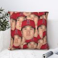 Shohei Ohtani Face Pattern pillowcase printed cushion cover sofa waist pillow pillow cover. 