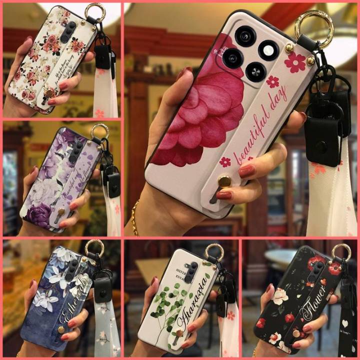 Anti-knock ring Phone Case For ZTE Blade A35/A55 Shockproof Soft case protective Anti-dust Flower Dirt-resistant Durable