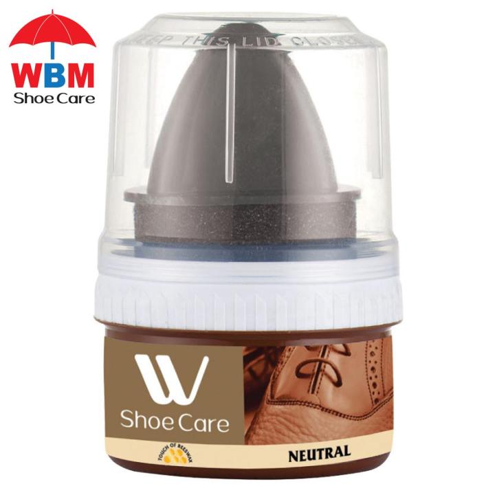 WBM Shoe Polish Cream Neutral, Multi Purpose Shoe Shiner with Sponge