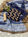 Chiffon Embroidery Shirt self masori Trouser And Indian soft Organza base 9MM work Sequence Dupata 3pc handmade Dress. 