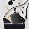 Mini Leather Jewellery Box Organizer with Zip | 2 Layers Cosmetics Ear Rings & Necklace_Hanging Holder | Jewelry Box Fold able. 