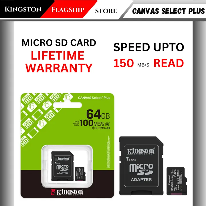 Kingston%20Canvas%20Select%20Plus%20Micro%20SDXC%20Card%2064GB/128GB/256GB/512GB%20UHS-I%20Class%2010%20Memory%20Card%20with%20Adapter%20-%20Lifetime%20Warranty%20-%20Image%204