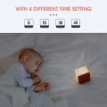Migeet Flip Nightlight Timer Cube Shaped Rechargeable Night Lamp 2 Light Brightness Decorative Beside Lamp USB Rechargeable 3000K Warm White Nightstand Lamp for Baby Kids Nursery Bedroom Office. 