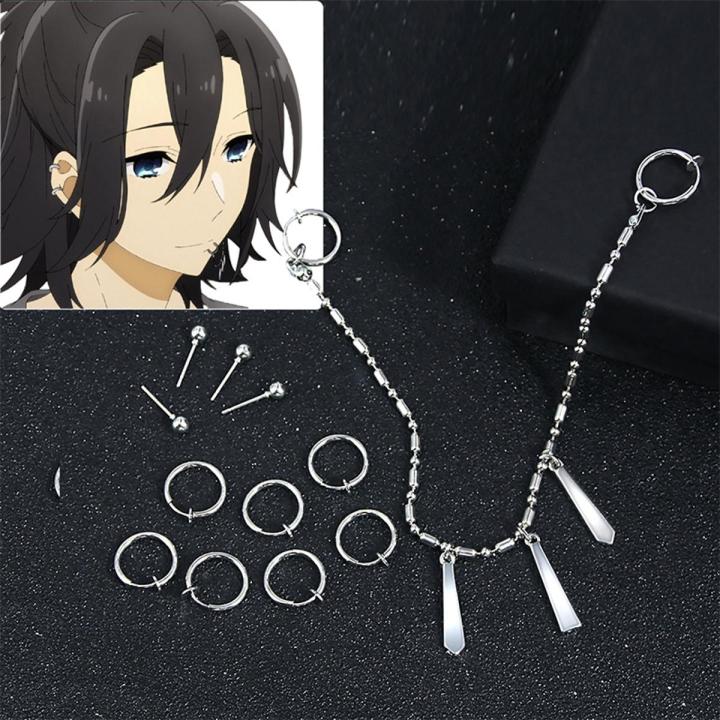 1 Set Anime Horimiya Miyamura Izumi Same Earring And Lip Nail Set Clothing Accessories Jewelry Cosplay Costume Accessories