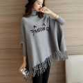 MK Fashion , Women's Korean Style Meow Printed Winter Fleece Shoal Poncho For Girls. 