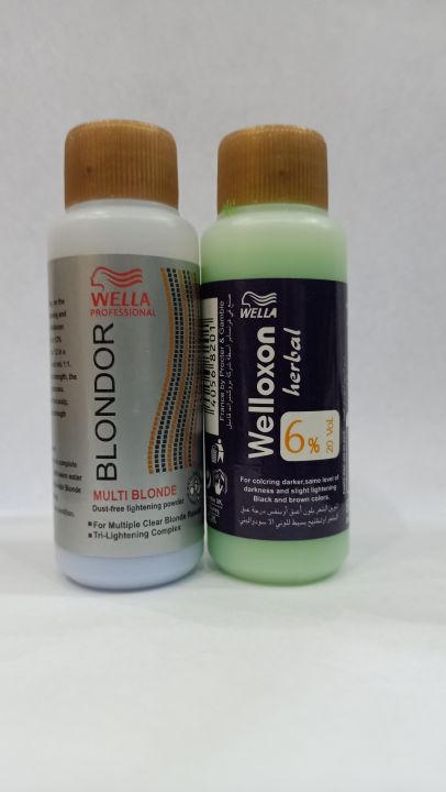 Wella Skin Bleach Set 60ml | Face & Body Bleach Cream with Developer & Blonder Powder | Skin Polisher Kit for All Skin Types