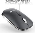 LeadsaiL Wireless Computer Mouse, 2.4G Portable Slim Cordless Mouse Less Noise for Laptop Optical Mouse with 4 Buttons, 2 AAA Battery, USB Mouse for Laptop, Deskbtop, Mac/Book (Grey). 