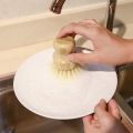 Bamboo Dish Brush 2Pcs Bamboo Mini Scrub Brush Pot Brushes Dish Scrubber for Cast Iron Skillet, Kitchen Sink, Bathroom. 