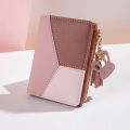 Stylish PU Leather Mini Wallet for Women - 7 Card Slots, Zipper Closure, Compact Design. 