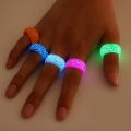 Fashion Secret Fade-free Magic Forest Yellow Purple Green Blue Fluorite Luminous Resin Crack Ring. 