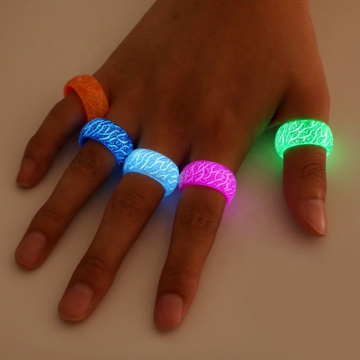 Fashion Secret Fade-free Magic Forest Yellow Purple Green Blue Fluorite Luminous Resin Crack Ring
