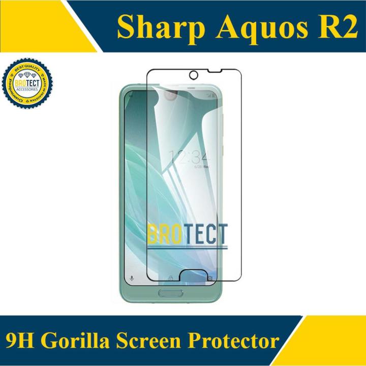 Sharp Aquos R2 Tempered Glass Screen Protector (No Black Border) Gorilla 9H Flexible For aquos r2 - Transparent