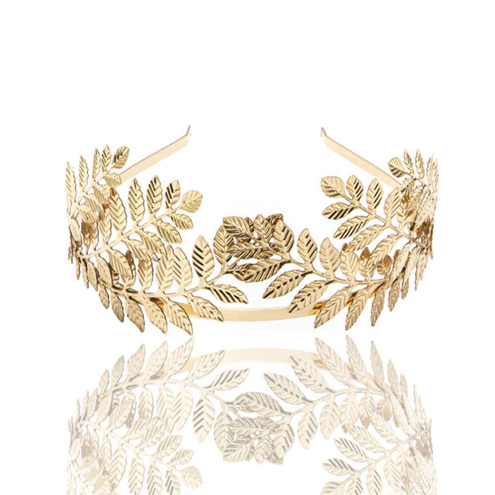 【ThinkWay】crown for sagala big crown for pageant headband baroque wedding head dress for bride Alloy Wedding Bride Headband Hairpins Hair Comb Hair Clips Hair Comb Disk Hair Wedding tiara Leaves Crown Bride Crown Leaf Tiara