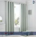 Curtains Set, Jacquard Eyelet Curtains - Ebony Duck Egg - Pack of 2. 